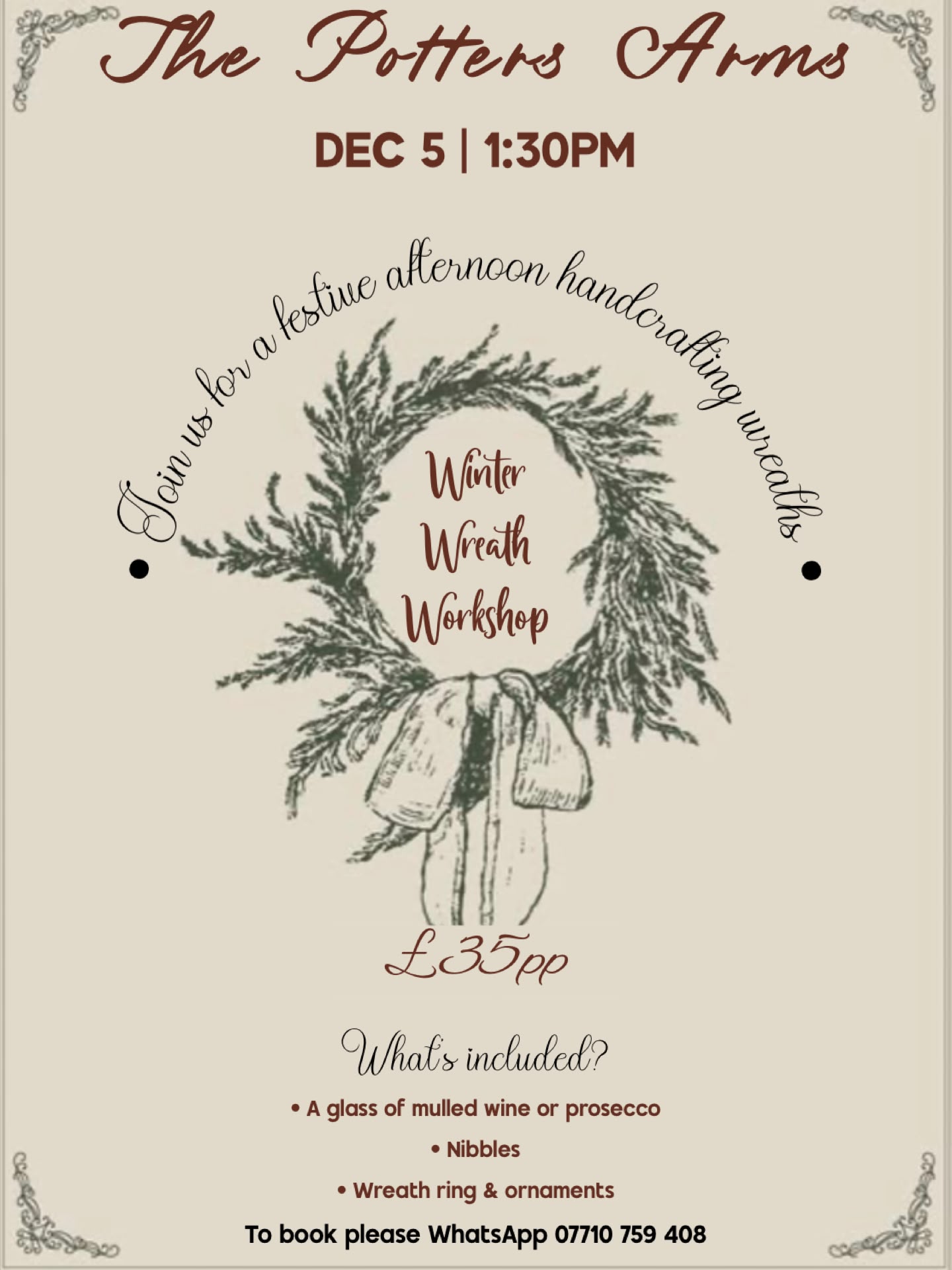Winter Wreath Workshop poster